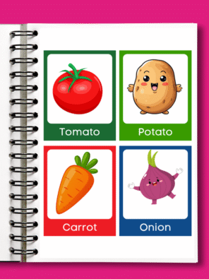 32 Vegetable Flashcards for Kids