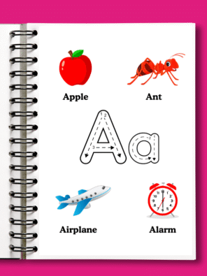 Alphabet Writing Practice for Kids – Trace & Learn A–Z with 4 Words per Letter